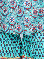 Floral Printed Kurti With Layered Floral Motif Printed Sharara