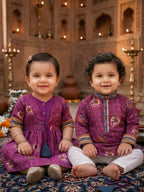 Purple Patola Printed Kurta and Pajama