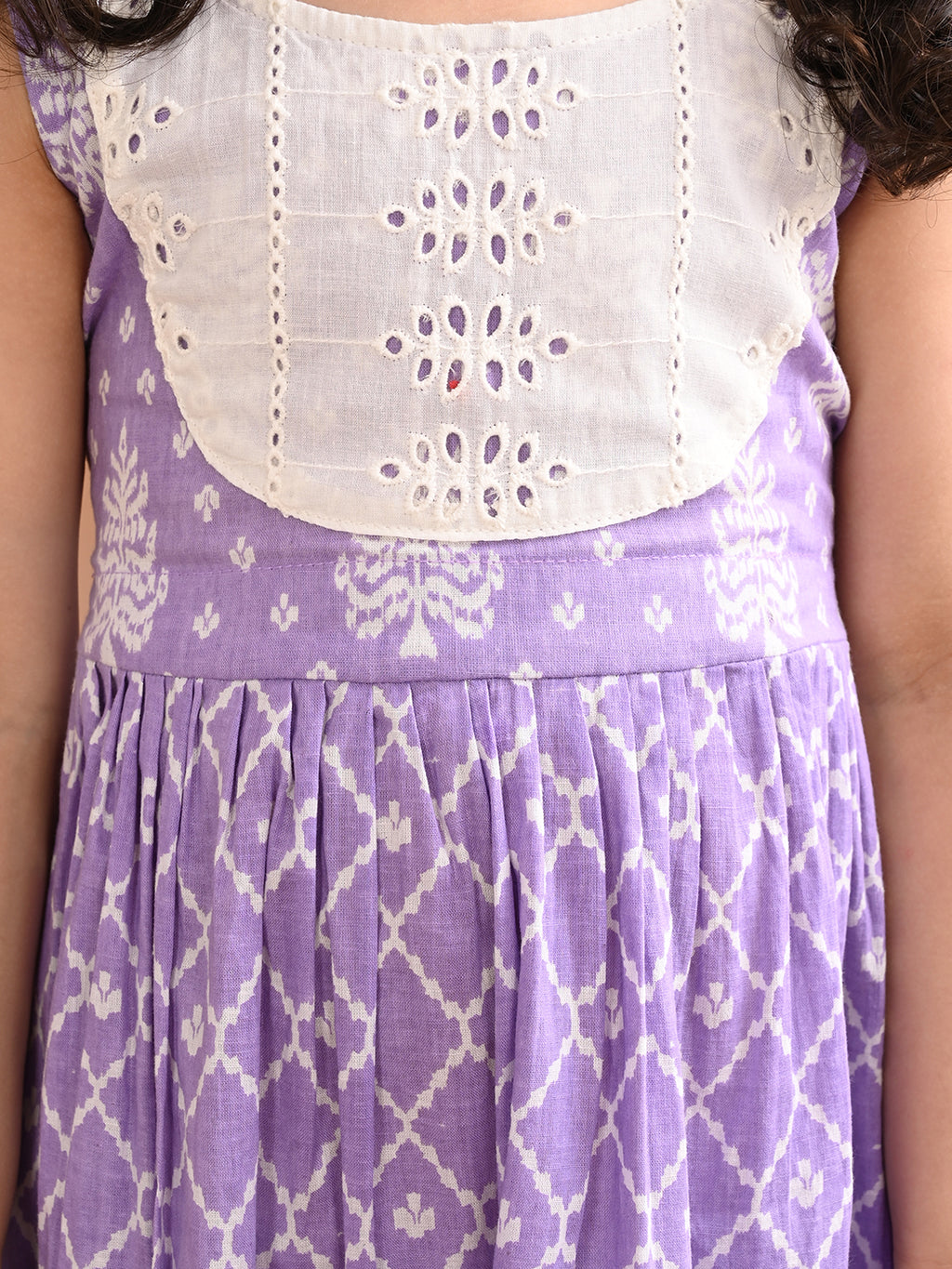 Kinder Kids Girls Purple Half Sleeve Dress