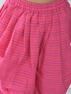 Multi Printed Kurti with pink katha dhoti