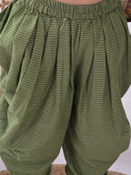 Maroon Printed Kurti with green katha dhoti