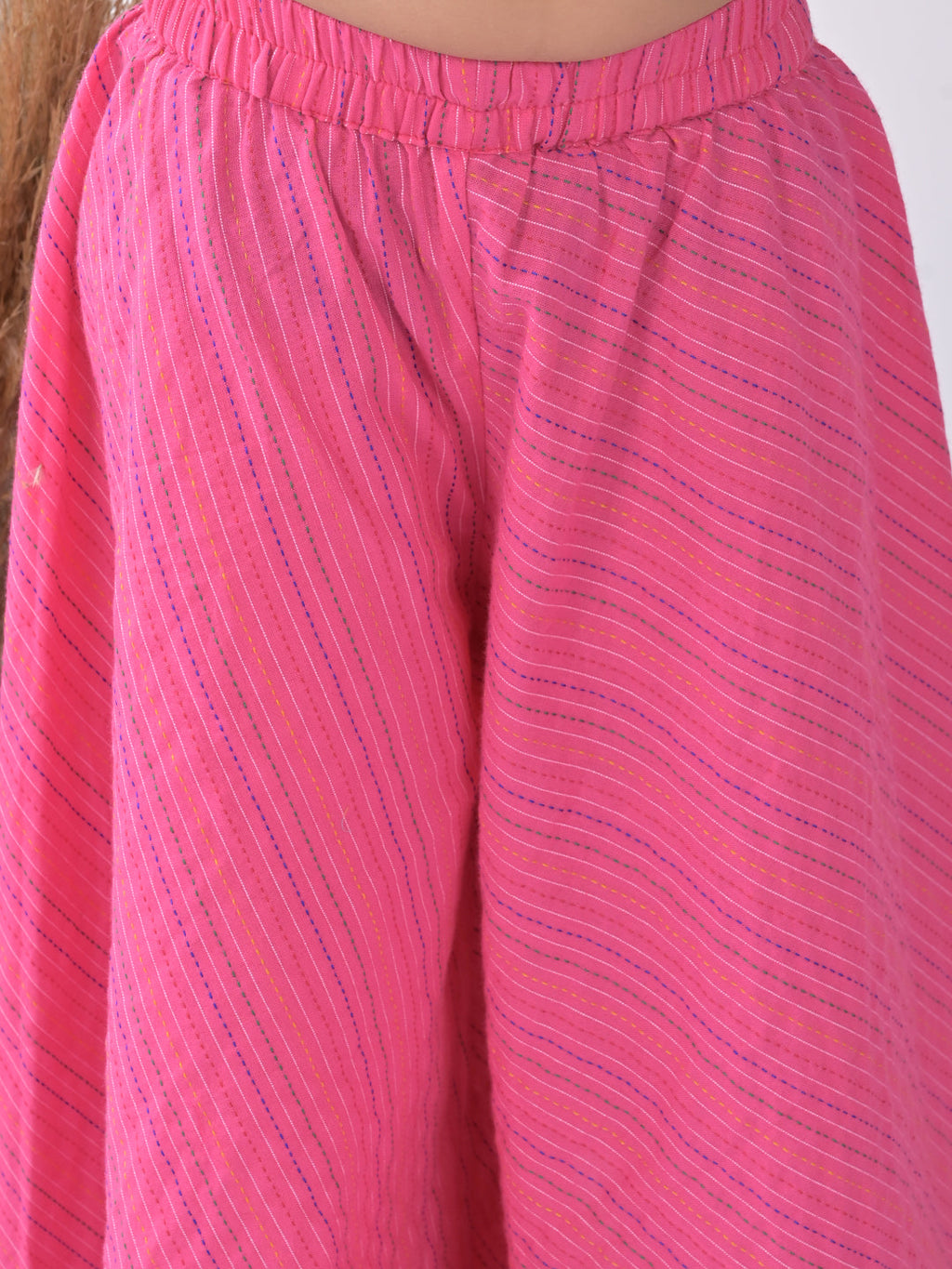 Blue Cotton Kurti with Pink plazo