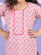 Pink Floral Printed Kurti with pink plazo