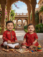 Red Patola printed kurta and Pajama