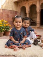 Blue Patola printed Kurta and pajama