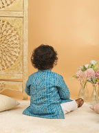 Blue Bhandhani Kurta with Pajama