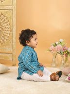 Blue Bhandhani Kurta with Pajama