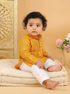 Yellow Bhandhani Kurta with Pajama
