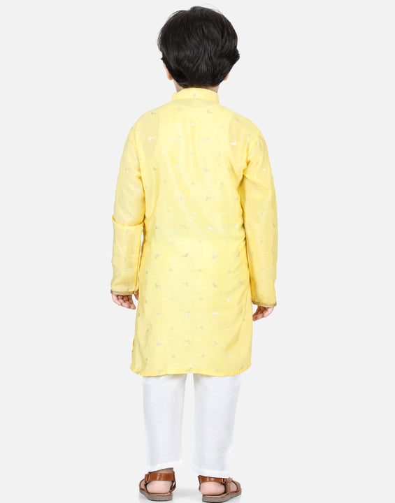 Yellow Bird Foil Printed Kurta Set
