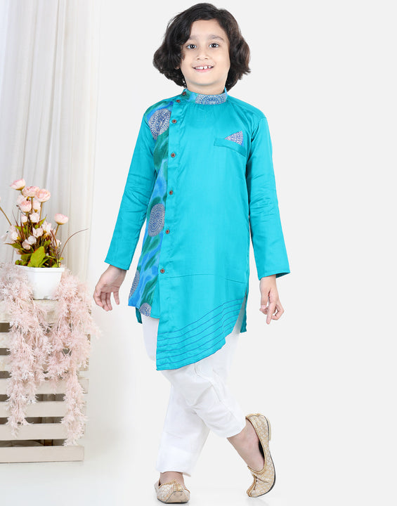 Light Blue Kota Work Detail Kurta Set