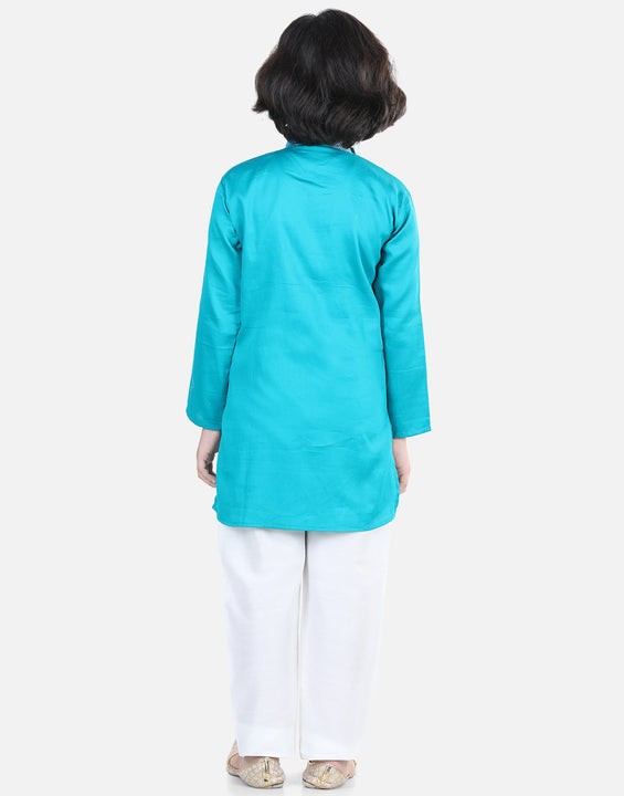 Light Blue Kota Work Detail Kurta Set