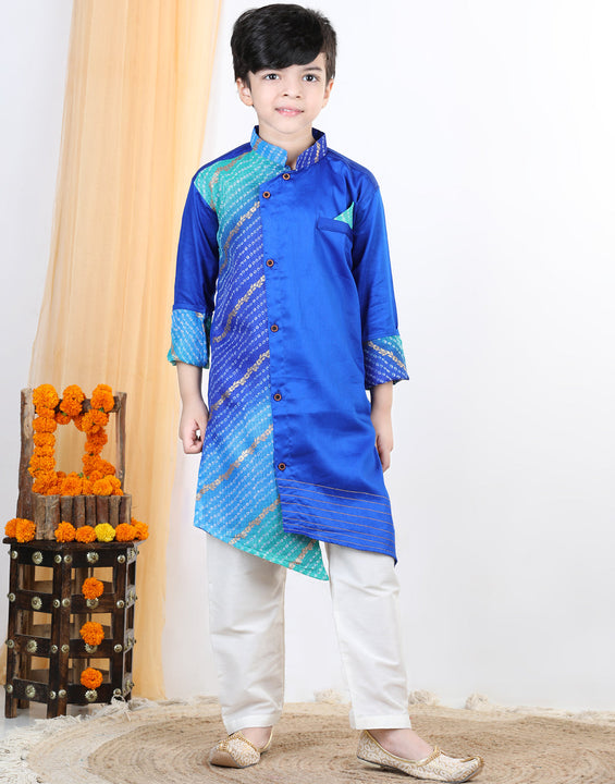 Blue Kota Work Detail Kurta Set