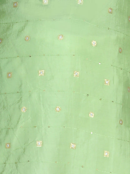 Green Foil Printed Show Pocket Detail Kurta Set