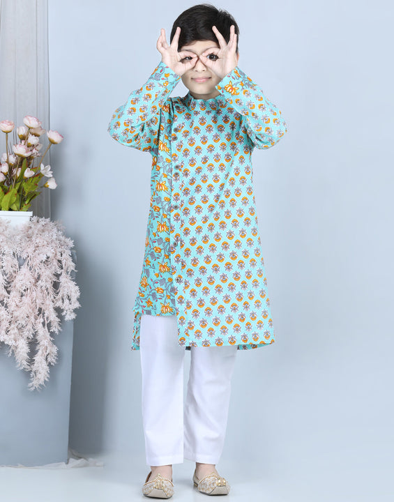 Green Floral Printed Kurta Set