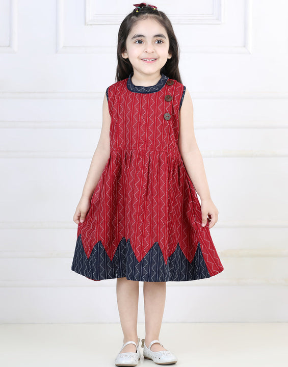 Maroon Katha Dress