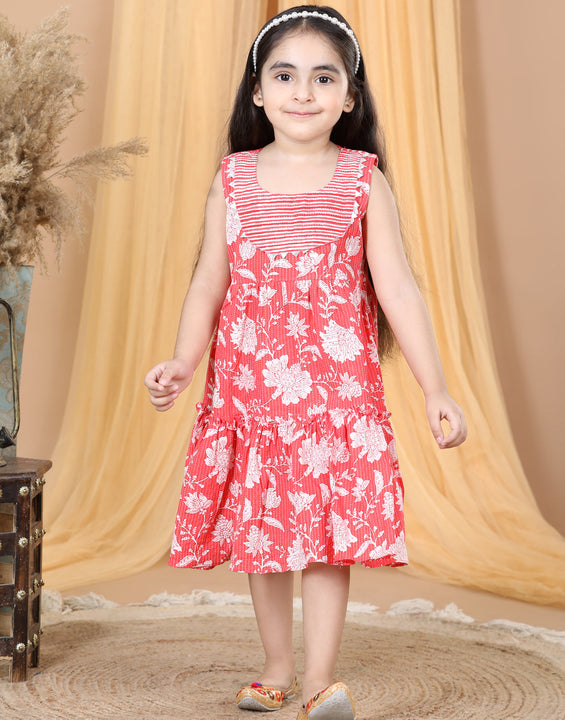Red Floral Printed Dress