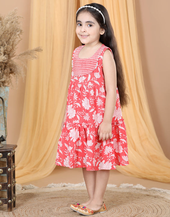 Red Floral Printed Dress