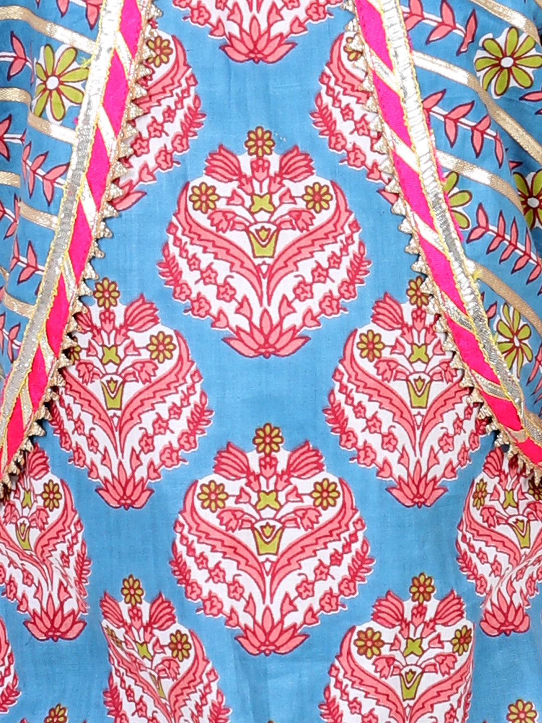 Sleeveless Ethnic Motif Printed Lace Detailed Kurta & Dhoti