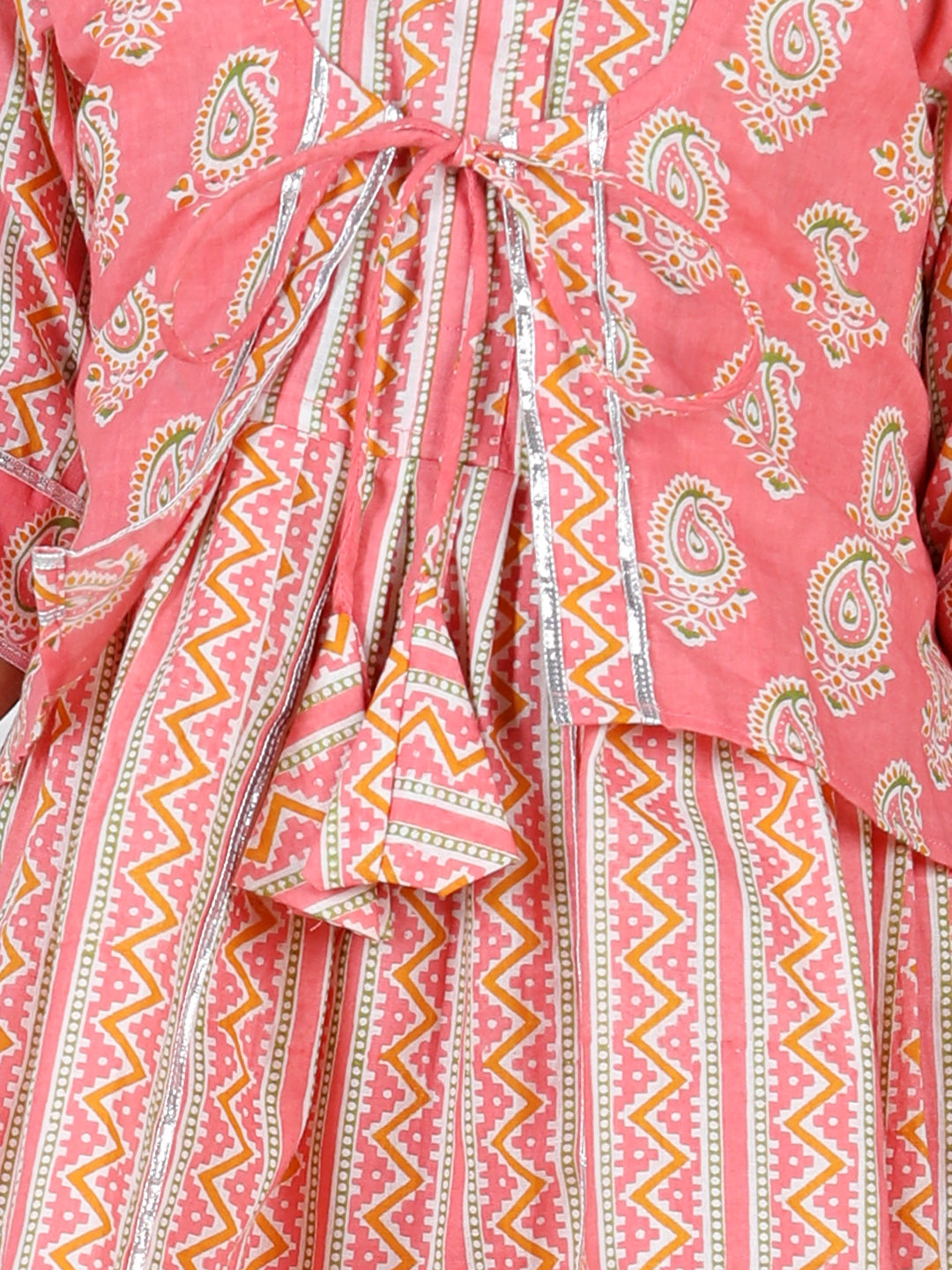 Ethnic Motif Printed Lace Detailed Jacket Styled Kurta & Sharara Set